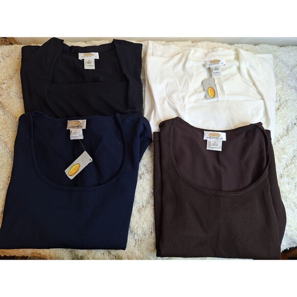 Lot of 4 TALBOTS Knit Tops Women's Sz SP Minimalist Basic Career Capsule Vintage - Picture 1 of 16